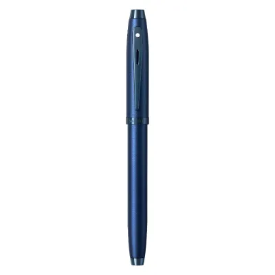 Sheaffer® 100 Satin Blue Fountain Pen With PVD Blue Trim